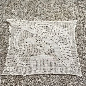 ⚠️ Stained Vintage God Bless America Table Cloth